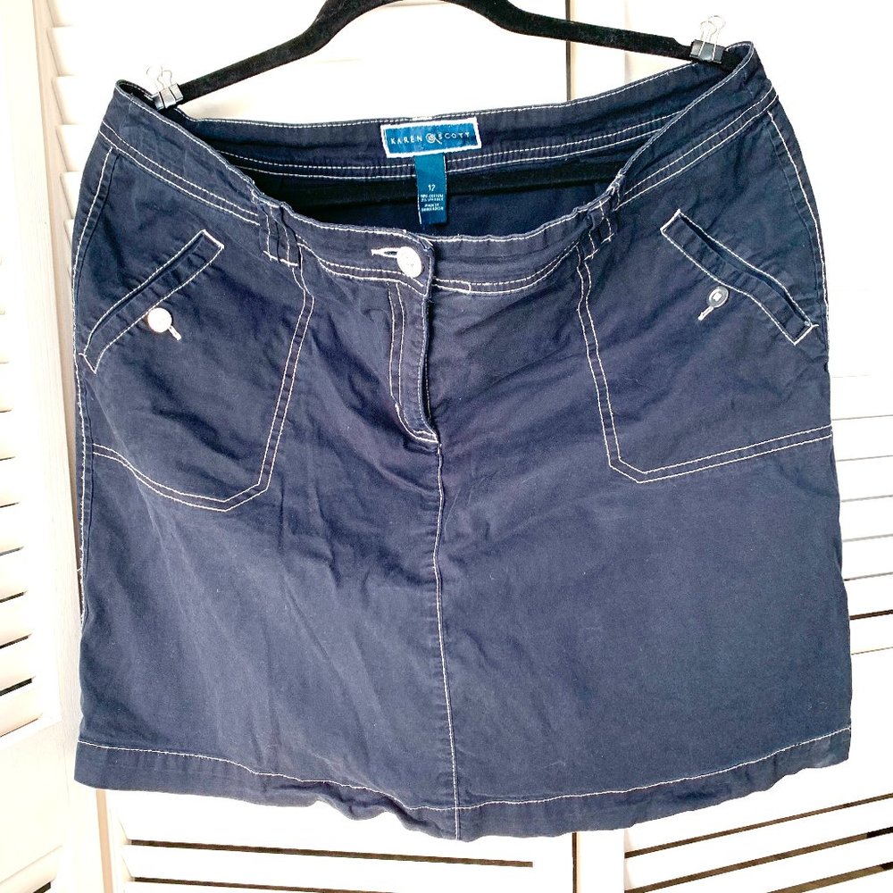 Karen Scott Skort Size 12 Navy Nautical Style